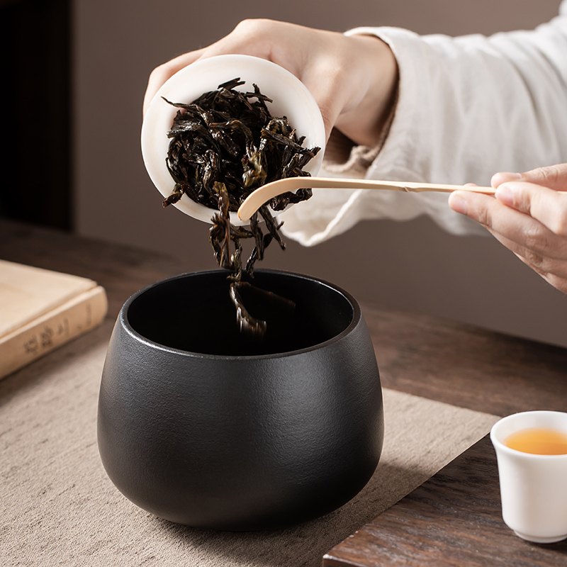 大容量茶渣缸陶瓷茶洗桌面废水桶中式建水简约杯洗洗缸粗陶废水盂