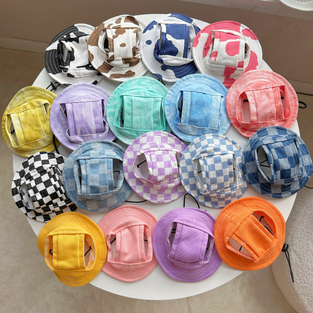 牛仔很忙宠物渔夫帽狗狗德文猫咪无毛猫太阳帽夏季防晒露耳朵奶牛