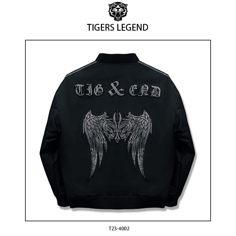 TIGERS LEGEND轻奢翅膀烫钻冬季休闲百搭潮牌情侣羽绒外套YR4002
