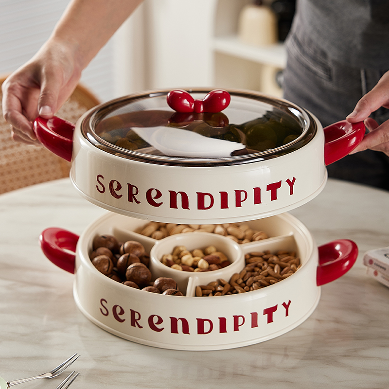 法式复古干果盘零食家用客厅茶几干果盒糖果盒摆放瓜子坚果收纳盒