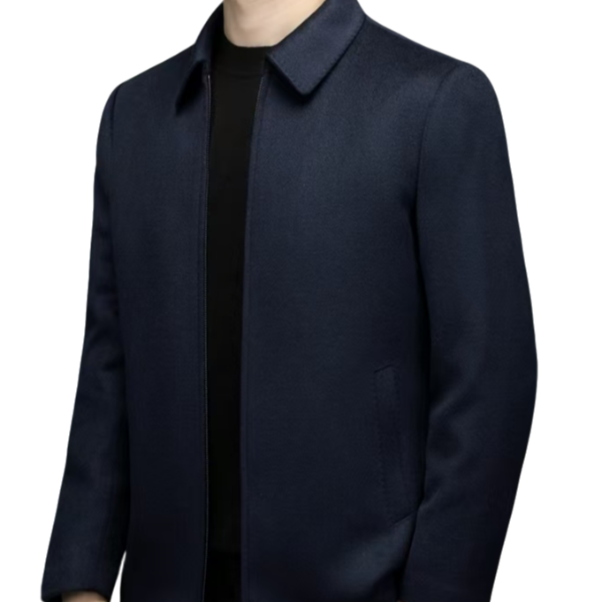 双12特惠新版中厚羊毛呢行政夹克男士秋冬翻领商务休闲外套冬季