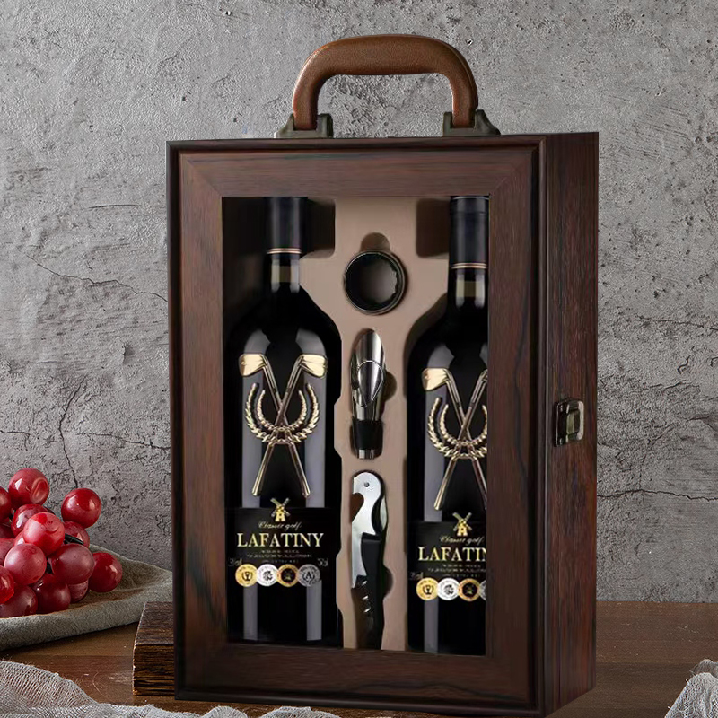 （双支高尔夫干红+木盒）高尔夫干红葡萄酒750ML16度送礼自饮红酒