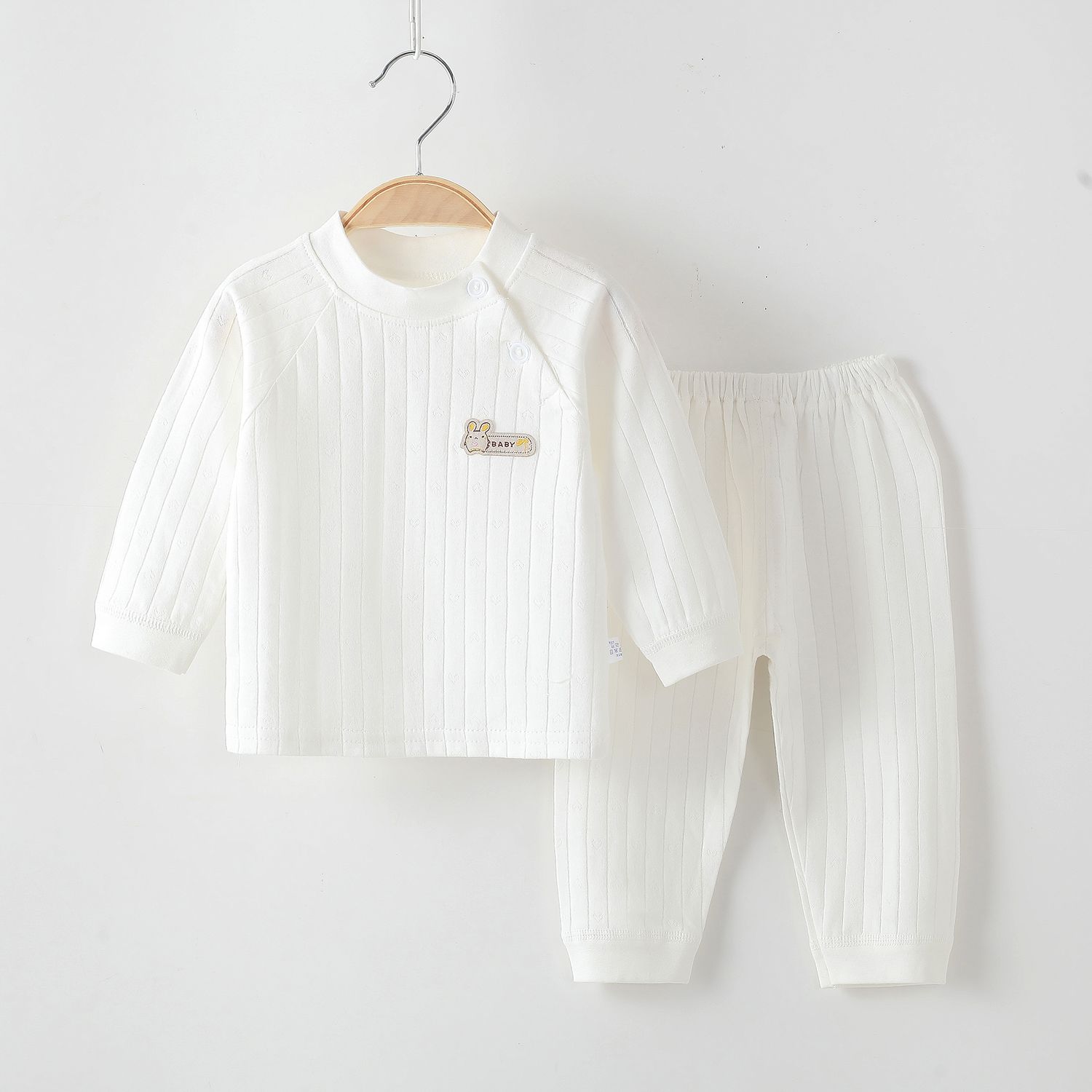 婴儿纯棉分体内衣套装家居服男女童长袖贴身睡衣打底春秋款
