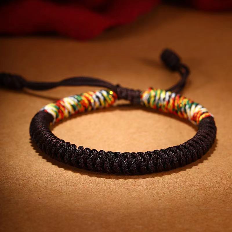 非金属布艺手链 五彩绳金刚结红手绳纯手工编绳本命年男女情侣款