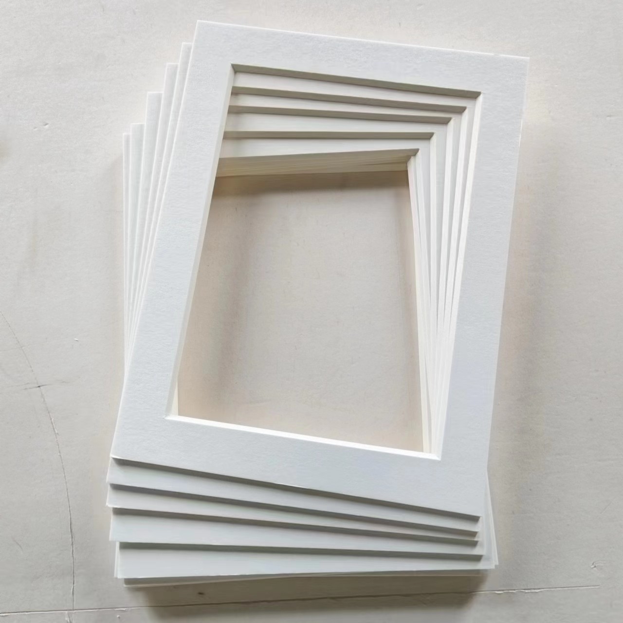 （可定制尺寸）2毫米厚米白色镂空装裱卡纸国画画框简易装裱卡纸