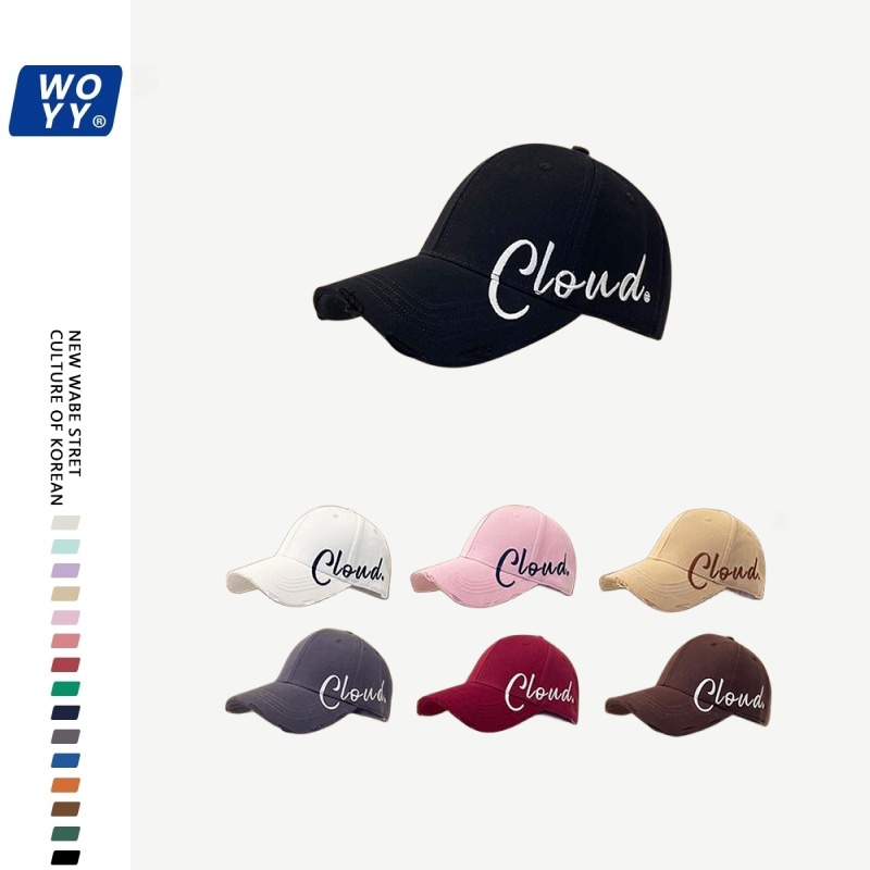 【哇喔咿呀】高品质硬顶大头围显脸小棒球帽子女户外休闲黑色帽子