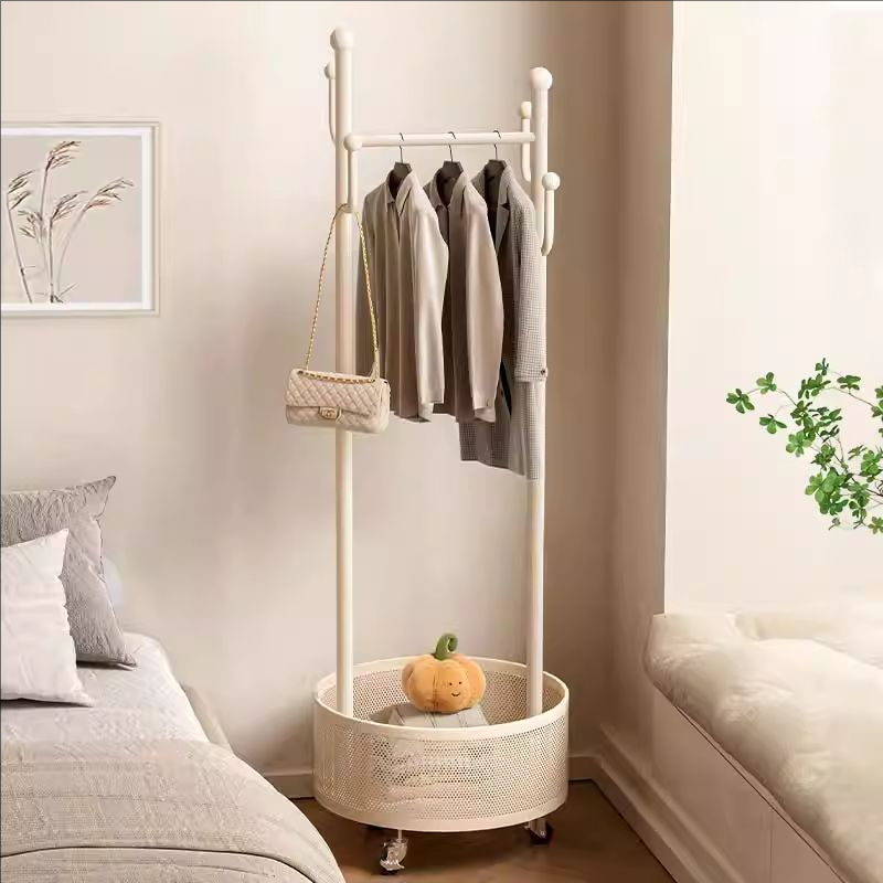 挂衣架卧室落地带轮衣帽架多功能可移动加厚加粗家用挂包包置物架