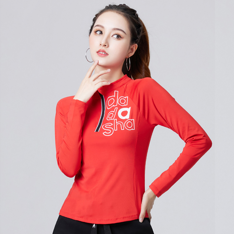 2025年秋季半拉链运动长袖T恤女上衣薄款跑步宽松速干健身衣