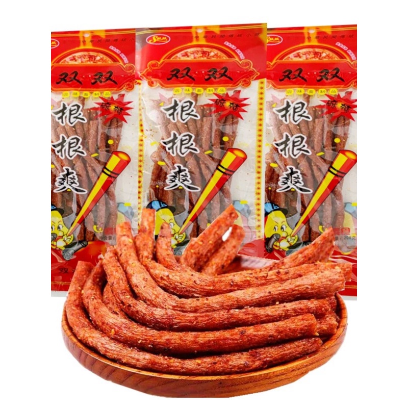 根根爽！牛尾巴！神鞭辣条超长辣条*202g童年怀旧零食麻辣新疆包邮