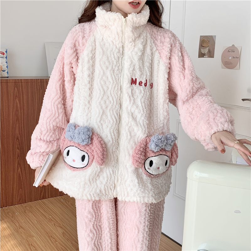 冬天月子服珊瑚绒加厚加绒秋冬款孕妇睡衣产后哺乳冬季产妇家居服