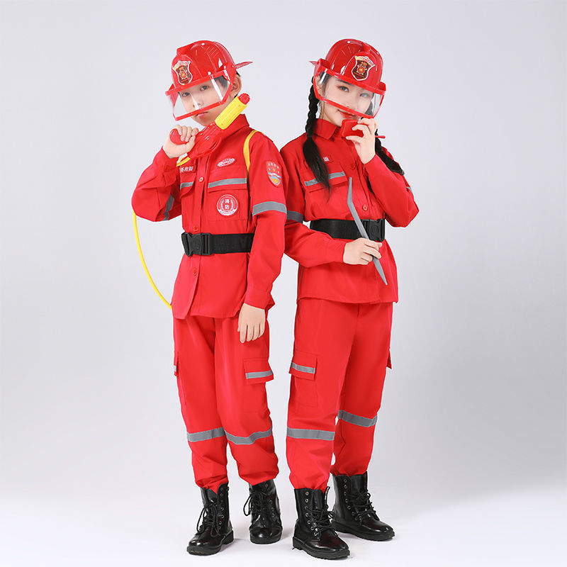儿童消防员演出衣服服装小消防员玩具幼儿园演出服玩具全套装