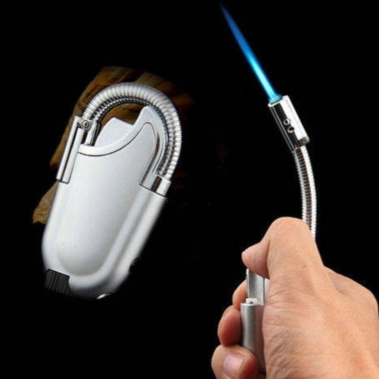 可弯曲打火机防风直冲充气点火器创意家用小焊枪点艾灸蚊香点烟器