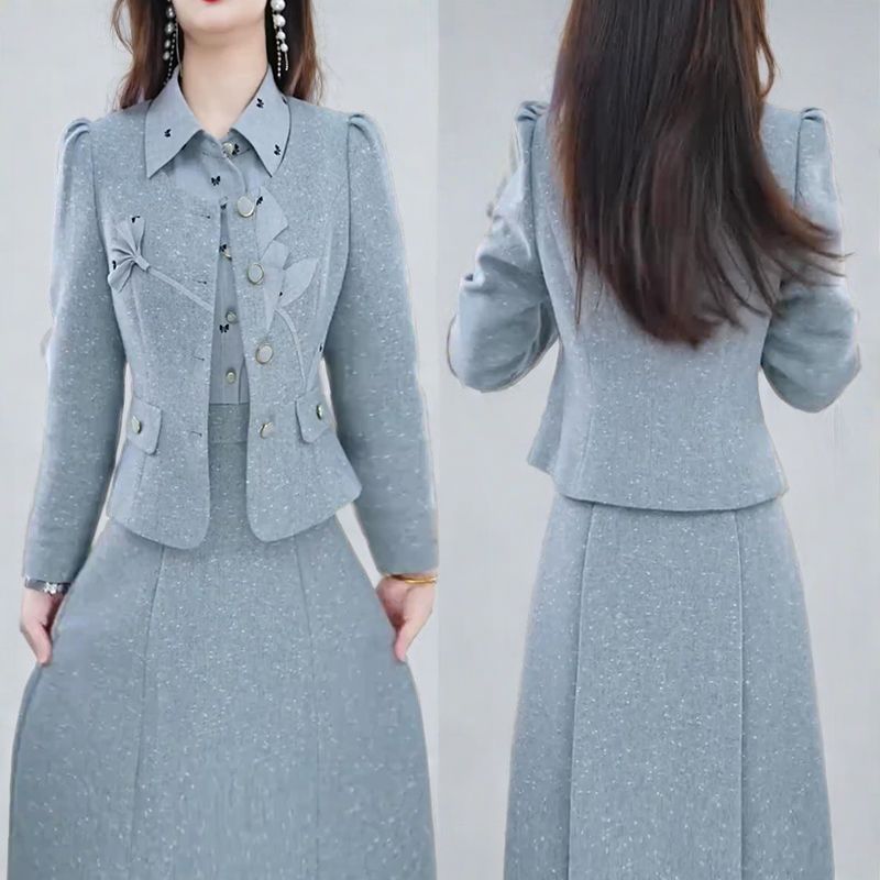 长袖连衣裙2025年秋季新款小香风外套减龄两件套时尚休闲套装裙女