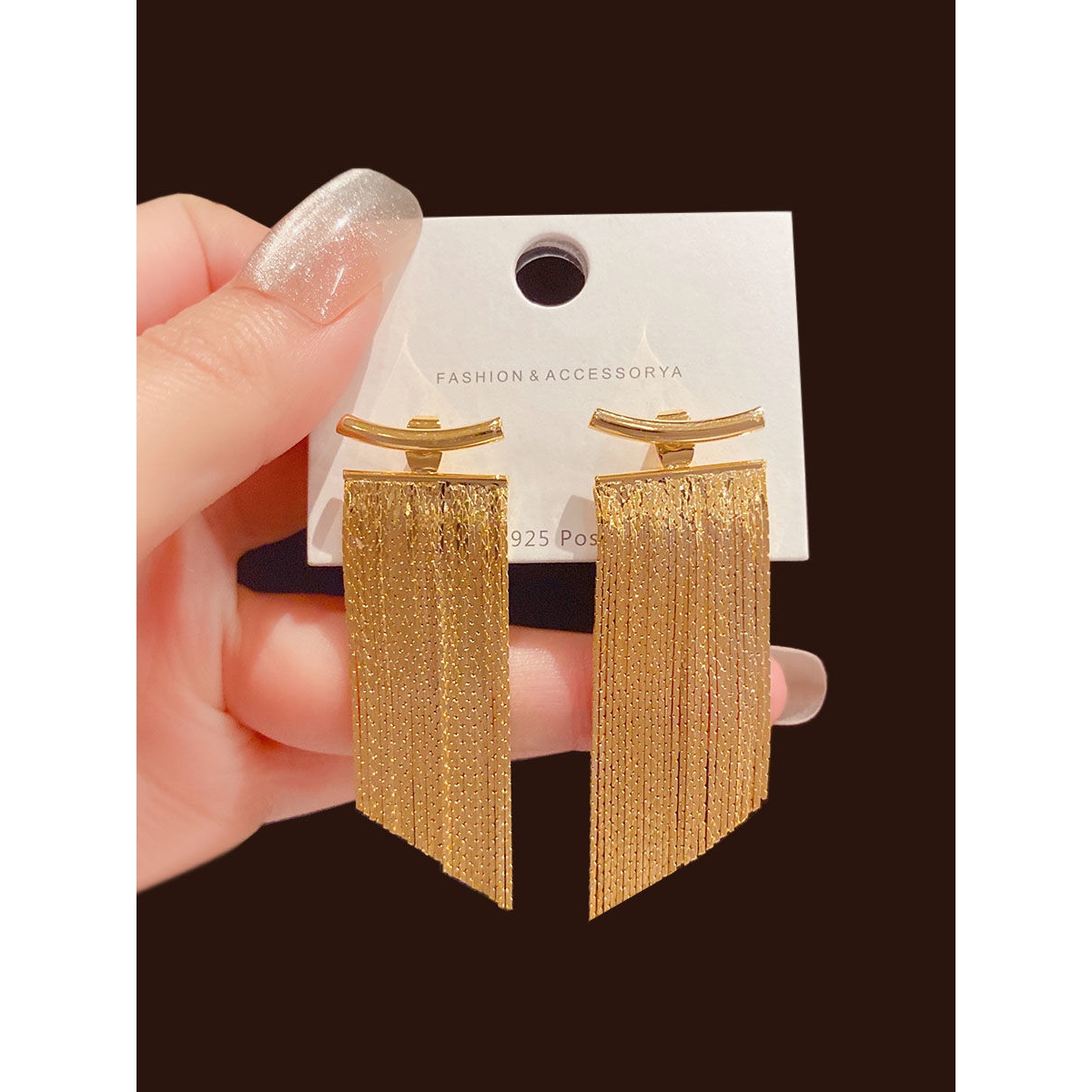 合金耳饰 2024新款夸张气质长款流苏耳环银针小众设计复古风耳环