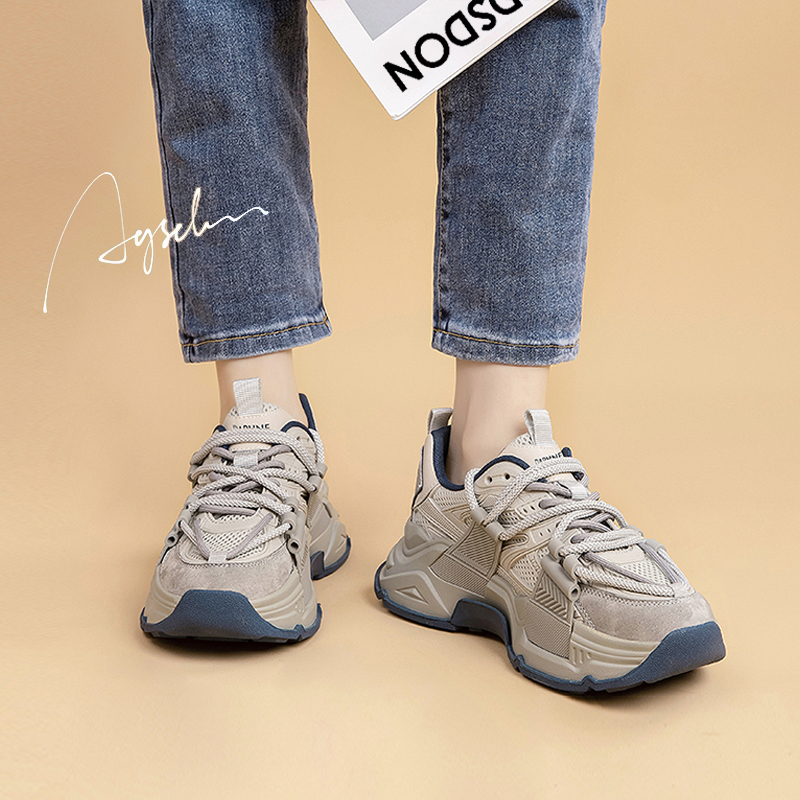 奥古狮登情侣老爹鞋女秋季2025爆款百搭时髦鞋子厚底运动鞋脏脏鞋