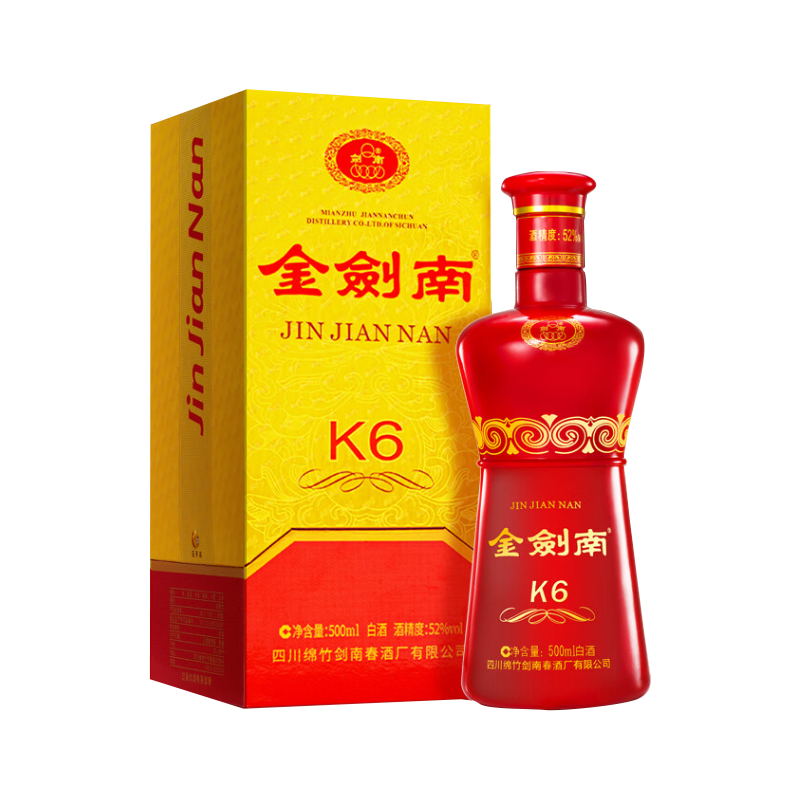剑南春金剑南K6 浓香型白酒 单瓶装【DB】52度500ml