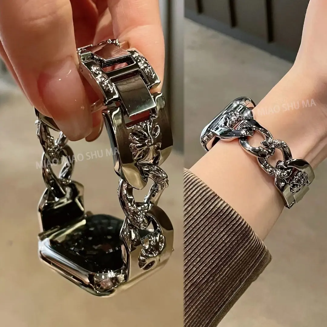 新款克罗心锌合金链条表带适用于小米9pro/小米8pro手表华为FIT3