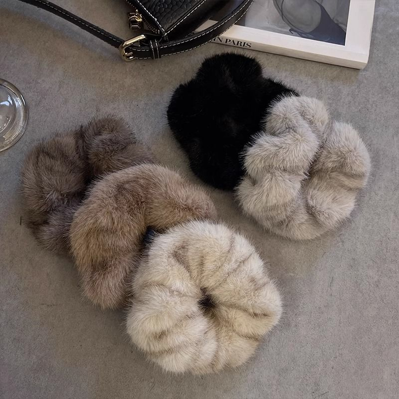 简约毛绒气质丸子头高弹力耐用皮套大肠发圈头饰橡皮筋女扎头发绳