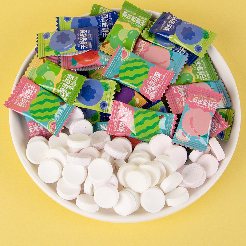 清新口气薄荷糖高颜值海盐薄荷糖无糖型水果味喜糖招待糖休闲零食