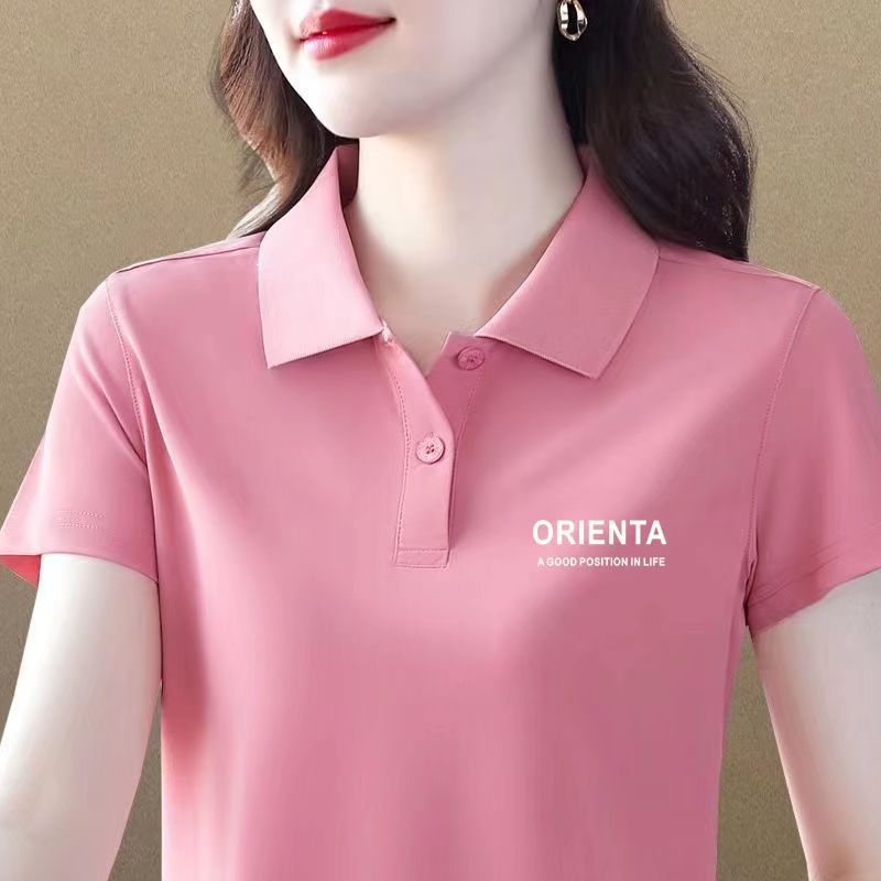 夏季妈妈装大码运动遮肚穿搭洋气polo衫修身上衣百搭短袖T恤