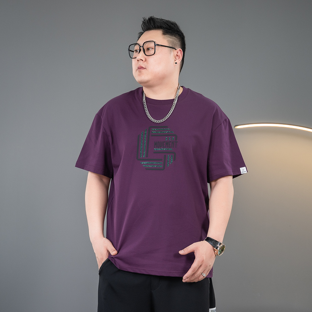 胖子t恤男士短袖宽松加肥加大潮流休闲胖人肥佬衣服大码体恤夏季