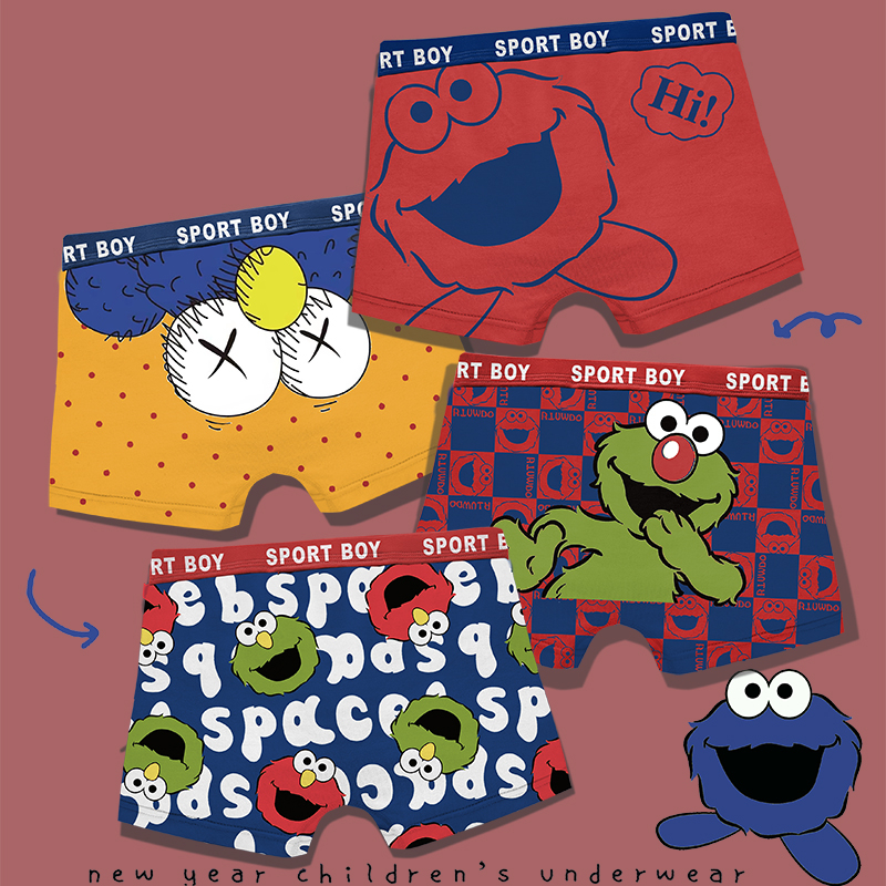 男童内裤全棉100%抗菌亲肤透气儿童平角四角短裤宝宝男孩个性大童