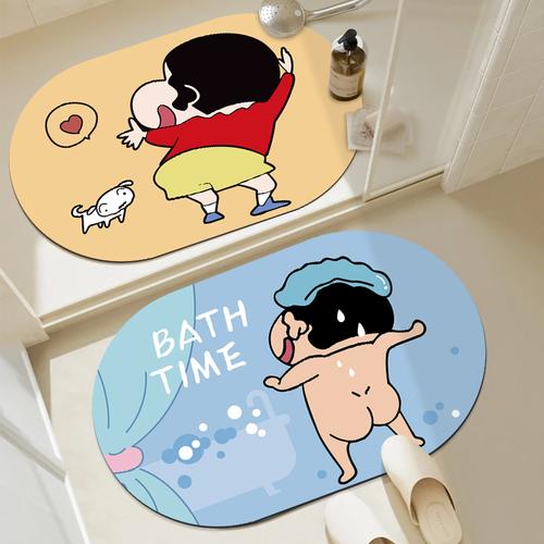 软硅藻泥吸水可爱卡通地垫可爱小新卫生间家用门口浴室防滑垫脚垫