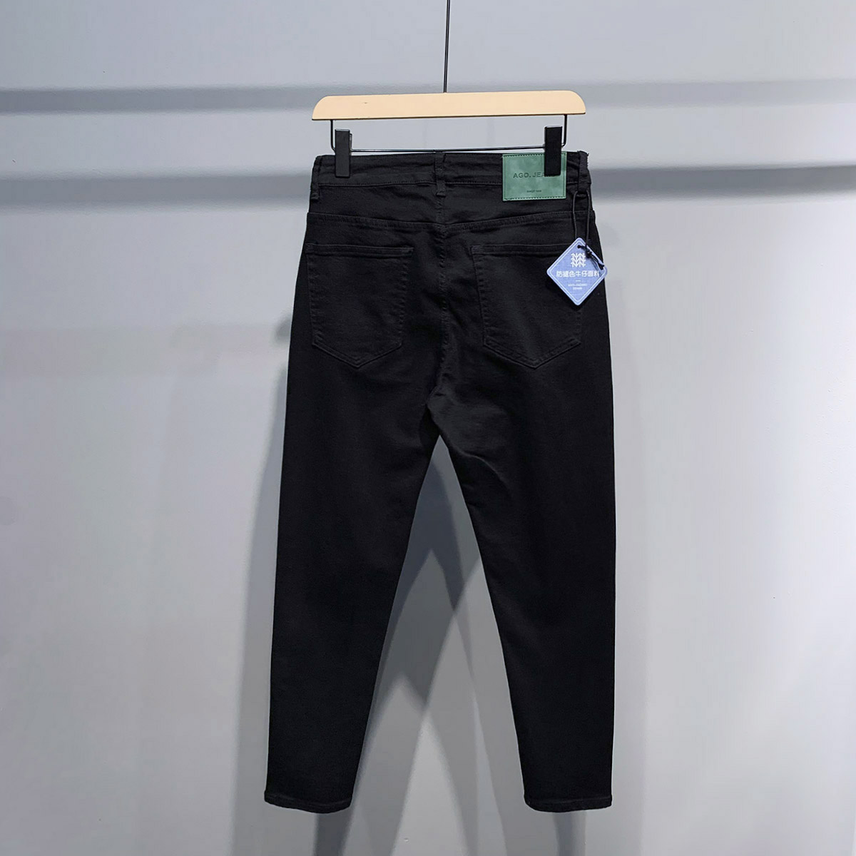 9315 秋冬款防褪色黑色高弹小脚裤