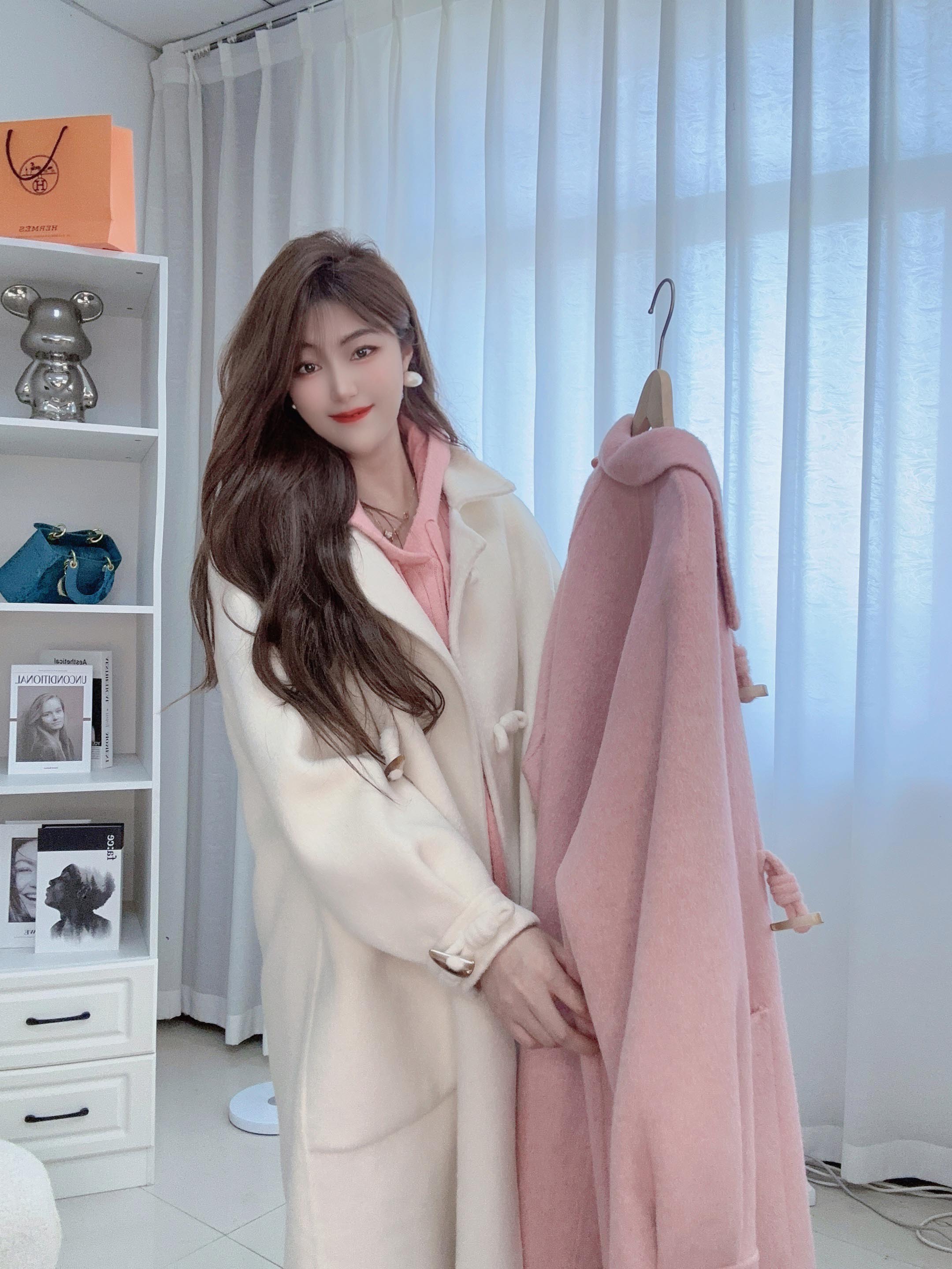 156时尚百搭显瘦中长款加厚保暖双面羊毛大衣女2025秋冬新款外套