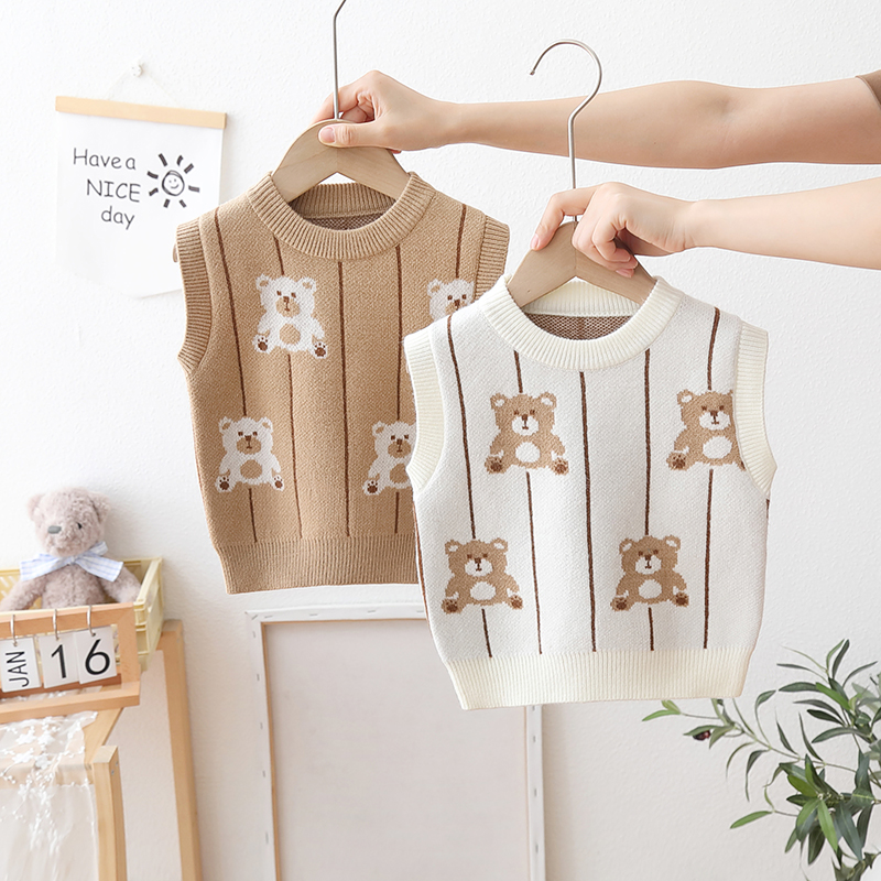 【高品质】儿童毛衣套头马甲洋气男童2025宝宝韩版中小童背心春秋装