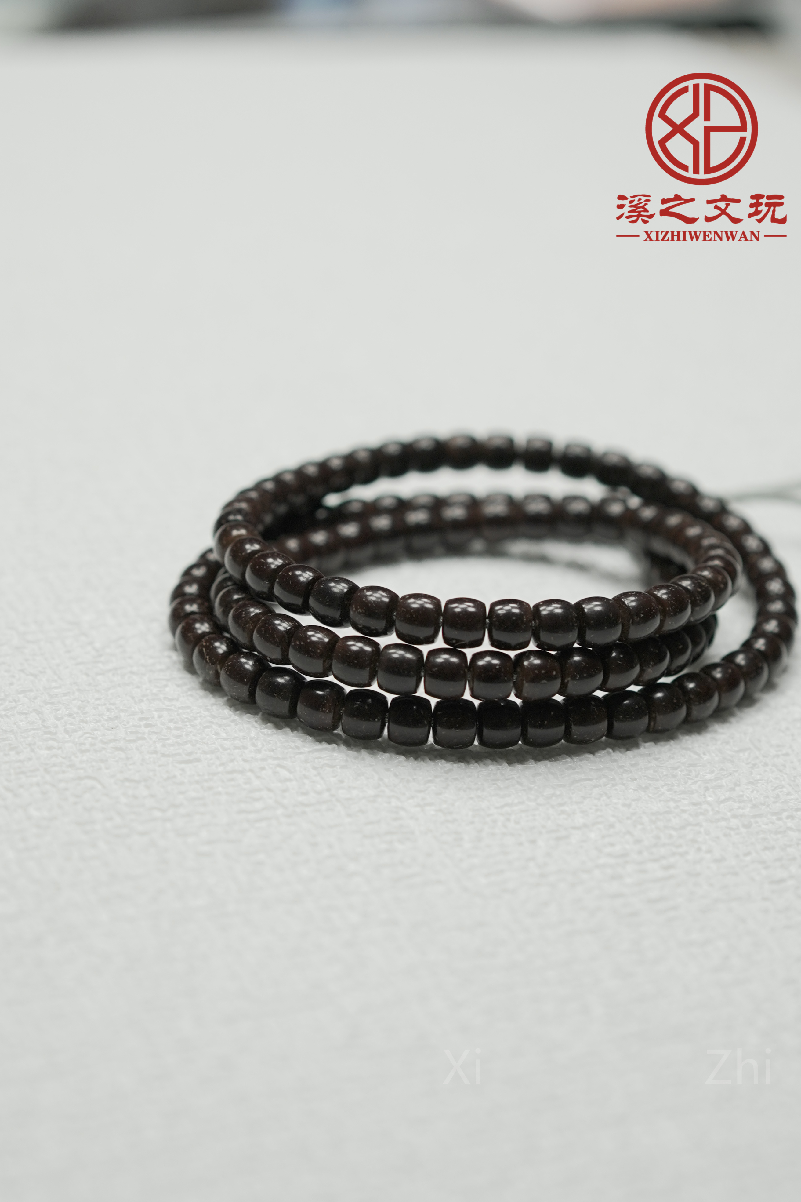 溪之出品精品印尼原生态原色棕色椰蒂干磨高抛脖挂108有备珠7*6mm