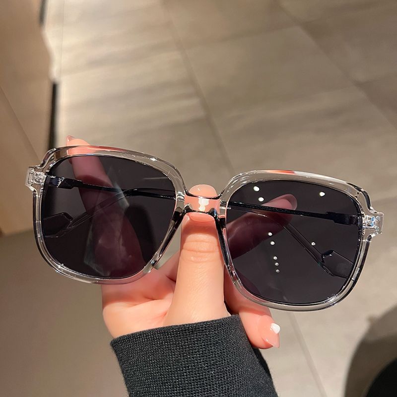 明星同款透明灰墨镜2025新款高级感方圆脸显瘦防晒遮光太阳眼镜男