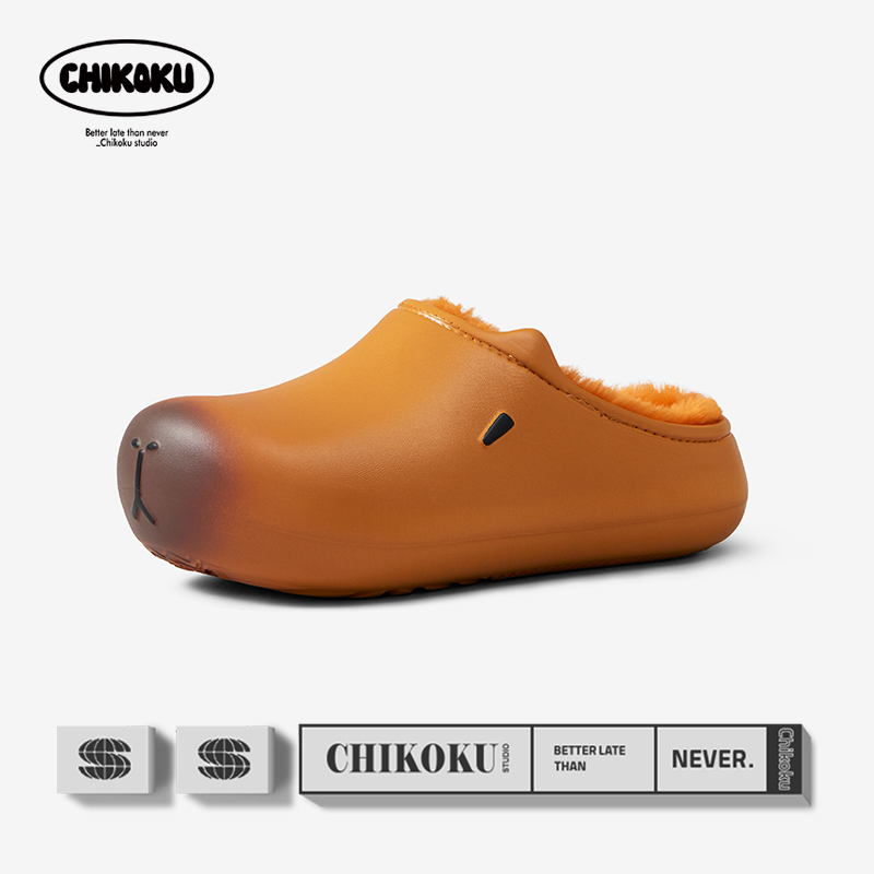 chikoku卡皮巴拉勃肯鞋加绒加厚情侣防水防滑居家冬天保暖棉鞋男