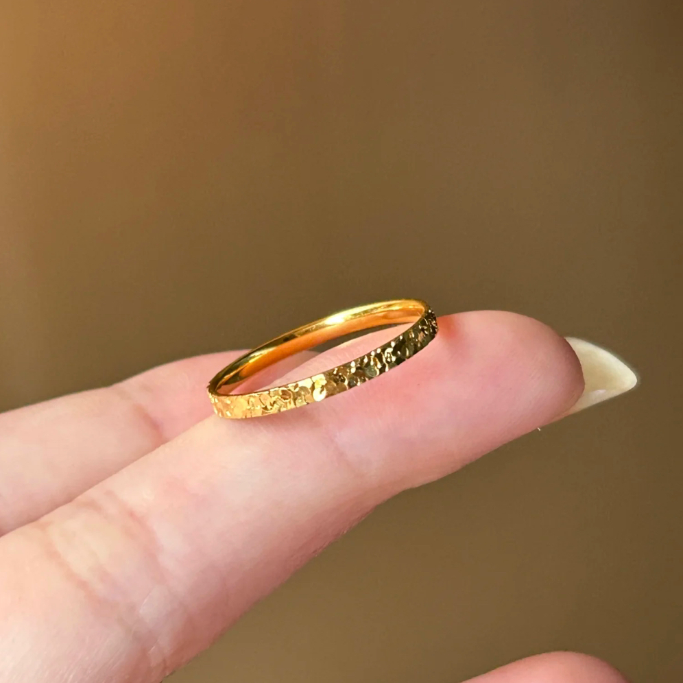 钛钢戒指 可水洗/素圈碎冰冰细闪戒指小众满天星百搭情侣食指环