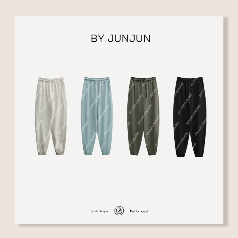 ByJunjun【莫兰迪】软糯显瘦收腿卫裤百搭抽绳束脚休闲裤