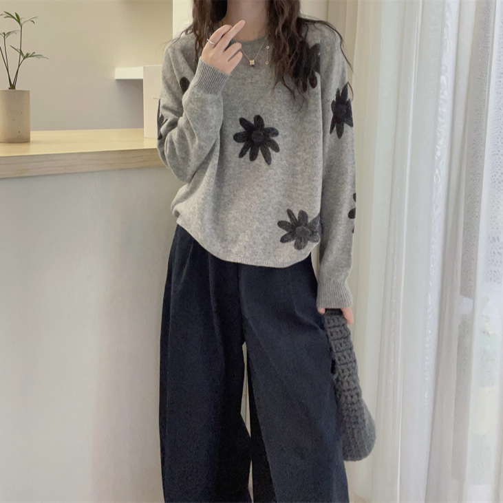 新款韩系针织衫好看独特洋气2025秋季舒适长袖打底衫显瘦简约上衣