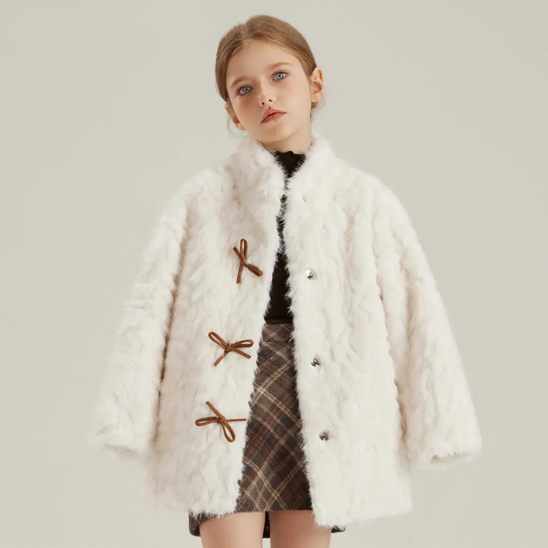 儿童毛绒外套2025冬季新款童装加厚宽松气质小香风女童毛毛大衣