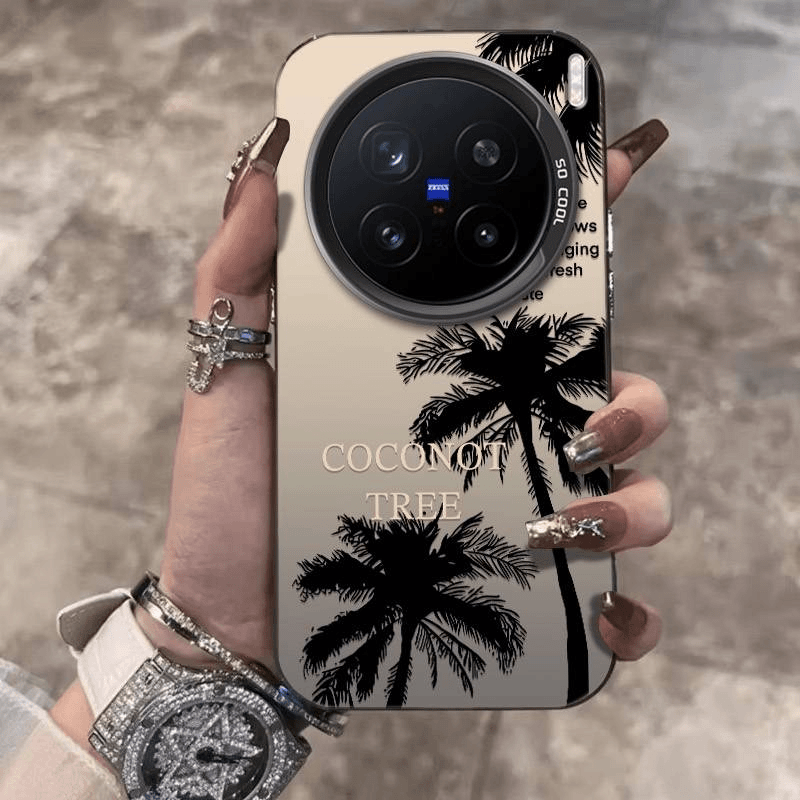 剪影椰树适用vivox200s手机壳X200Promini简约x100spro防摔保护套