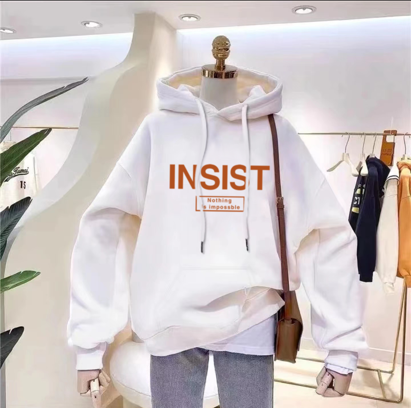 2025时尚百搭男女情侣款青春情侣ins连帽卫衣-INSIST字母