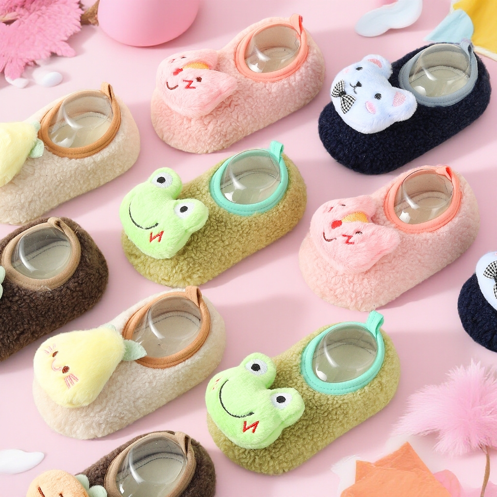 宝宝地板袜套秋冬季加厚室内婴儿防滑步鞋儿童学步保暖隔凉鞋袜