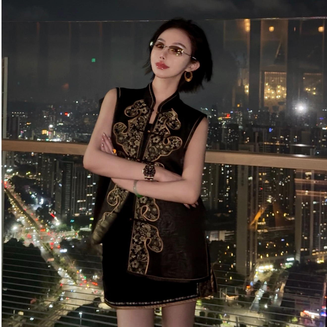 蘇格高定-【流凨】国风如意头无袖重工龟裂纹百搭新中式马甲上衣