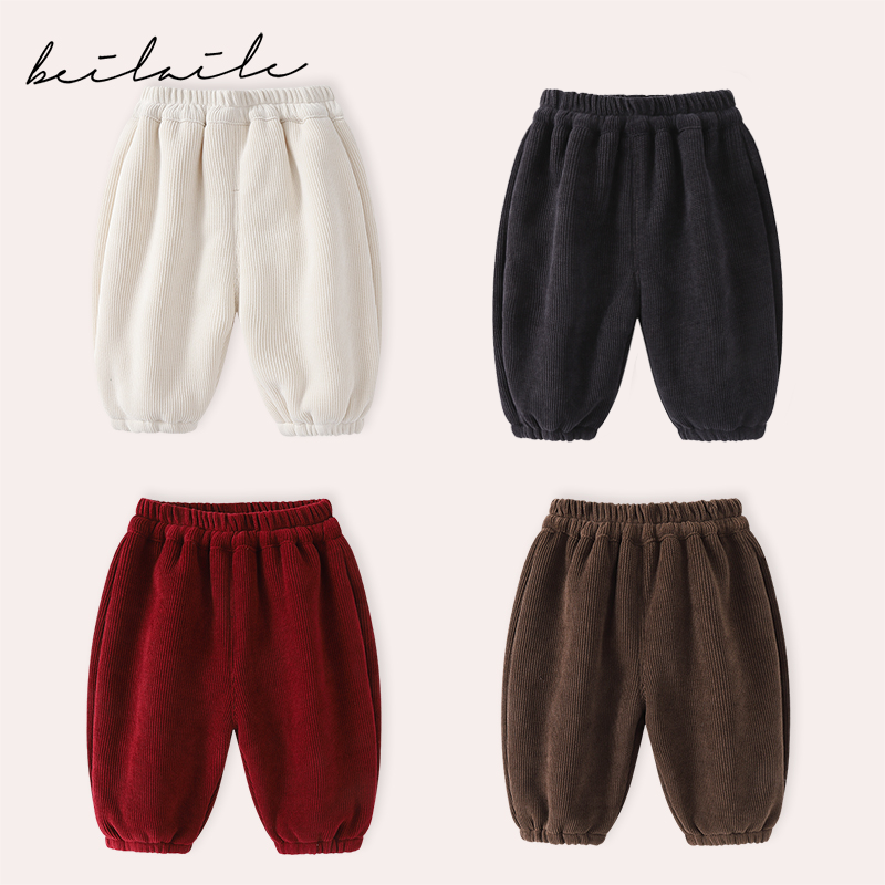 【加绒加厚欧棉绒】婴儿童衣服男童宝宝裤子春装秋PP裤打底裤 下架