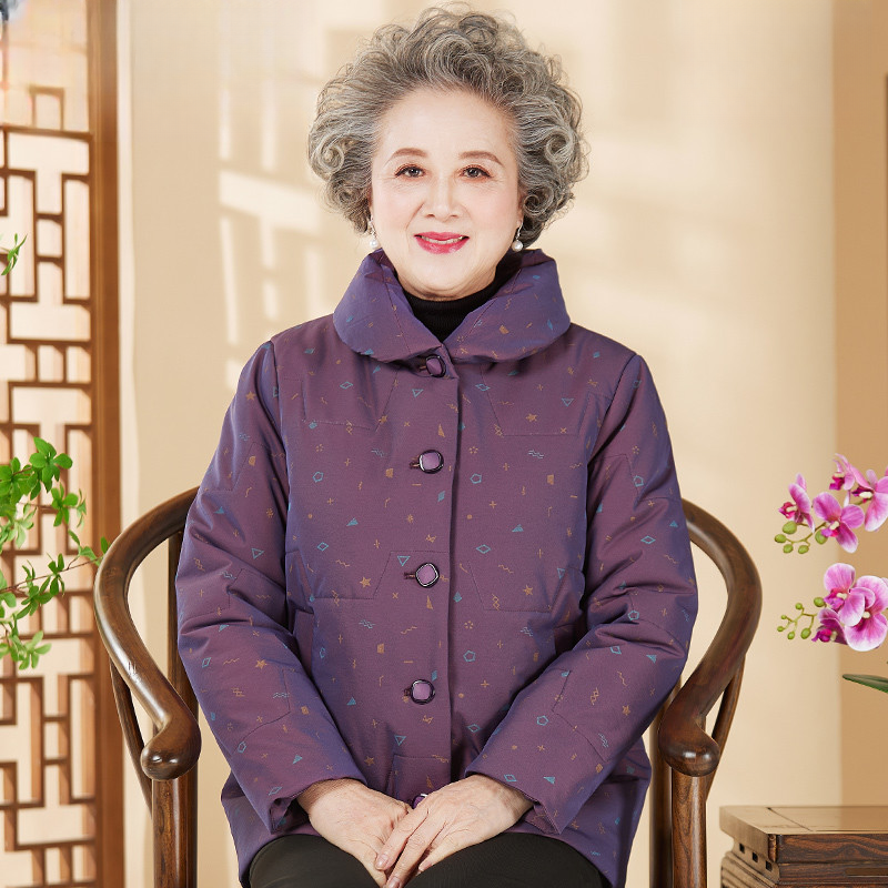 中老年人棉衣女奶奶冬装新款棉服妈妈棉袄短款老人太太外套气质暖