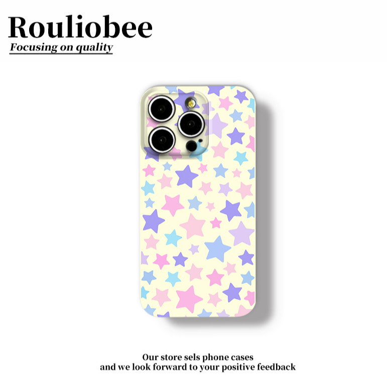多彩星星适用苹果16promax手机壳iPhone15华为vivo小米12oppo全包
