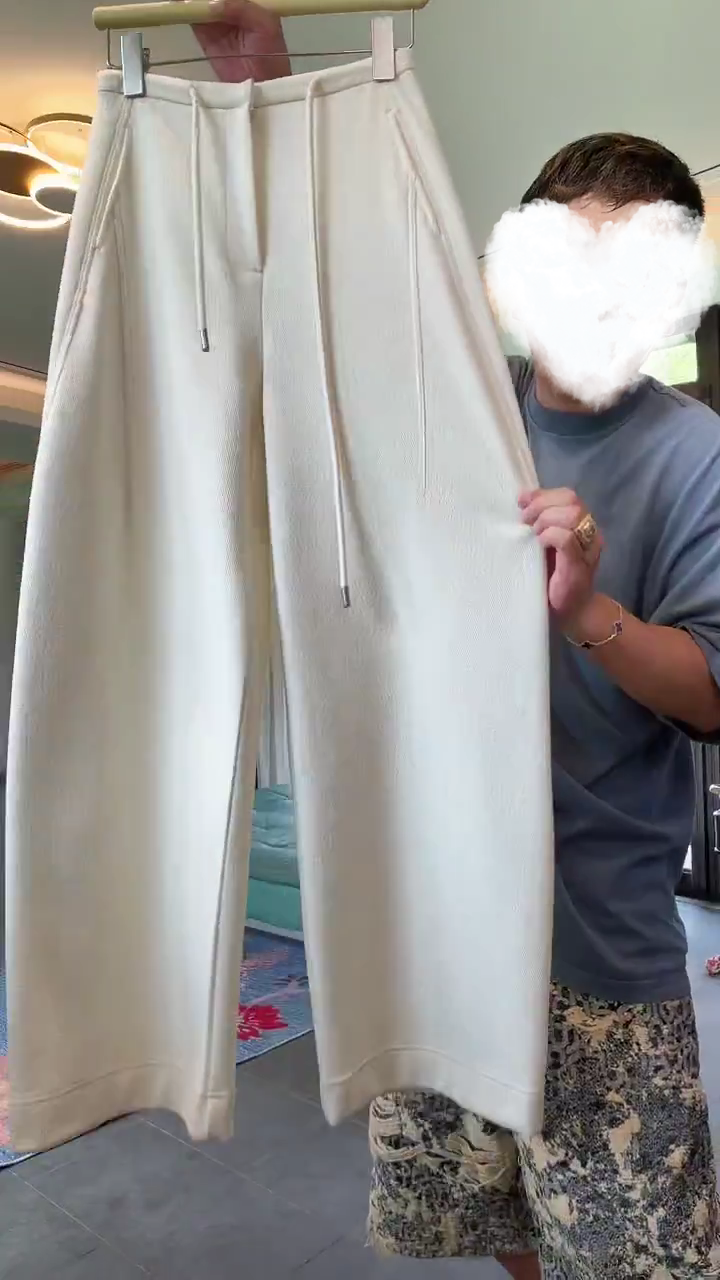 2025秋冬款羊毛时尚百搭休闲宽松直筒裤弯小刀裤C6406