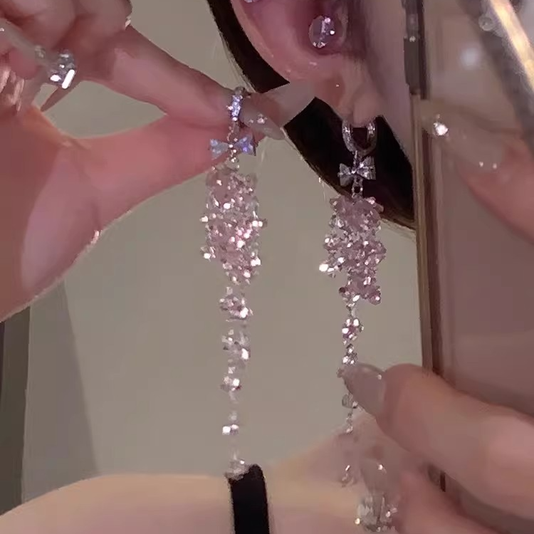 铜合金耳饰 氛围感甜美温柔气质款耳饰流苏耳环女款精致个性轻奢