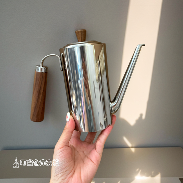 304不锈钢木柄滤油壶厨房带滤网过滤油渣壶家用漏油神器储带盖