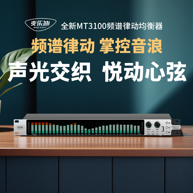 麦乐迪MT3100专业家用高端蓝牙u盘播放器彩色动态频谱数字均衡器