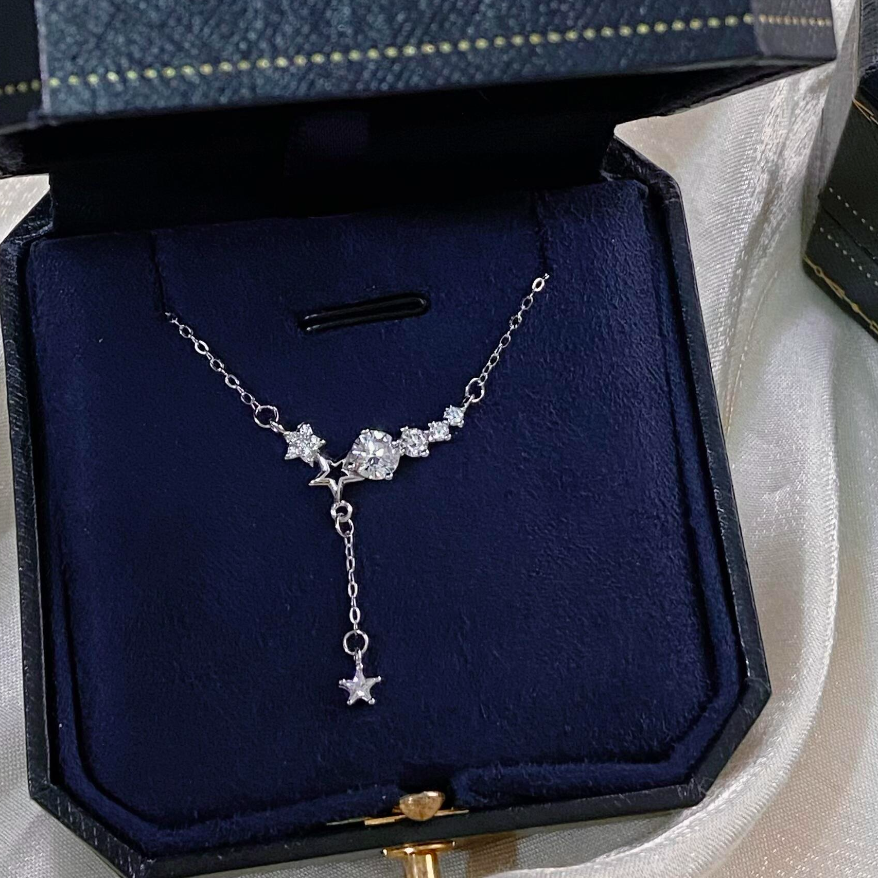 坠链均足银 999纯银星河絮语项链女轻奢小众高级感送闺蜜生日礼物