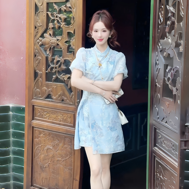 新中式国风女装短裤套装提花气质套装复古新中式重工夏季时尚套装